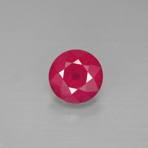 Rubi vermelho natural 1,40ct, corte redondo, VS-SI