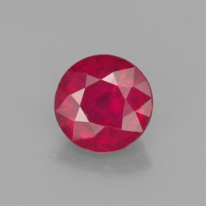 Rubi vermelho natural 1,63ct, corte redondo, VS-SI