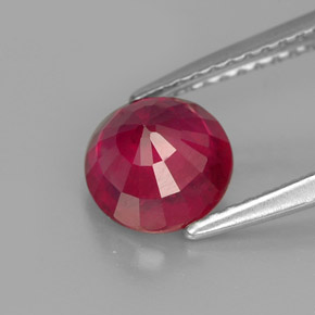 Rubi vermelho natural 1,63ct, corte redondo, VS-SI