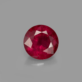 Rubi vermelho natural 1,72ct, corte redondo, VS-SI