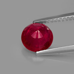 Rubi vermelho natural 1,72ct, corte redondo, VS-SI