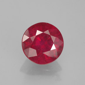 Rubi vermelho natural 1,47ct, corte redondo, VS-SI