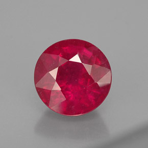 Rubi vermelho natural 1,19ct, corte redondo, VS-SI