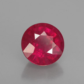 Rubi vermelho natural 1,19ct, corte redondo, VS-SI