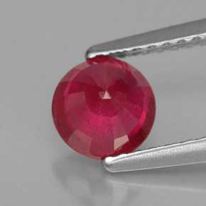 Rubi vermelho natural 1,19ct, corte redondo, VS-SI