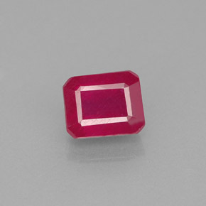 Rubi vermelho natural 1,77ct, corte esmeralda, VS-SI