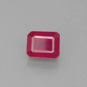 Rubi vermelho natural 1,77ct, corte esmeralda, VS-SI