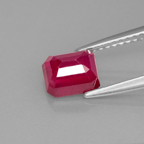 Rubi vermelho natural 1,77ct, corte esmeralda, VS-SI
