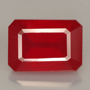 Rubi vermelho natural 13,23ct, corte esmeralda, VS-SI