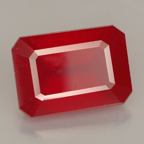 Rubi vermelho natural 13,23ct, corte esmeralda, VS-SI
