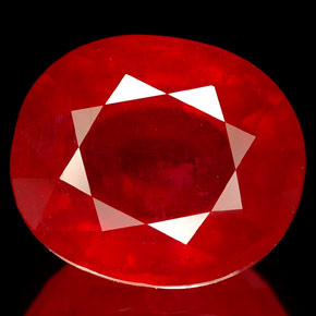 Rubi vermelho natural 10,26ct, corte oval, VS-SI