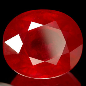 Rubi vermelho natural 10,26ct, corte oval, VS-SI