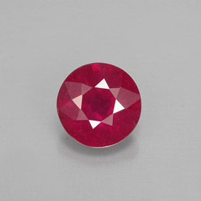 Rubi vermelho natural 1,06ct, corte redondo, VS-SI