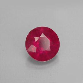 Rubi vermelho natural 1,06ct, corte redondo, VS-SI