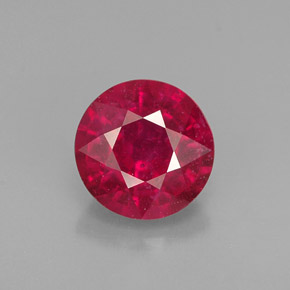 Rubi vermelho natural 1,09ct, corte redondo, VS-SI