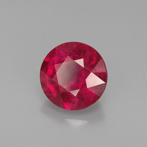 Rubi vermelho natural 1,09ct, corte redondo, VS-SI
