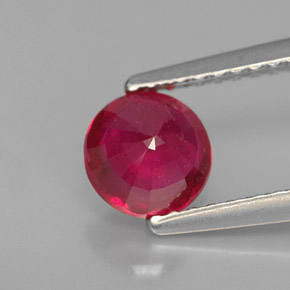 Rubi vermelho natural 1,09ct, corte redondo, VS-SI