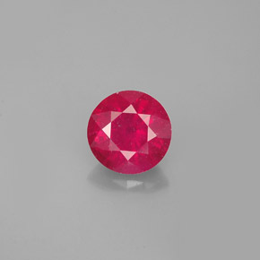 Rubi vermelho natural 1,14ct, corte redondo, VS-SI