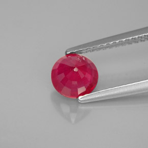 Rubi vermelho natural 1,14ct, corte redondo, VS-SI