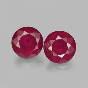 Pedras preciosas de rubi vermelho natural de  ct, corte redondo, VS-SI
