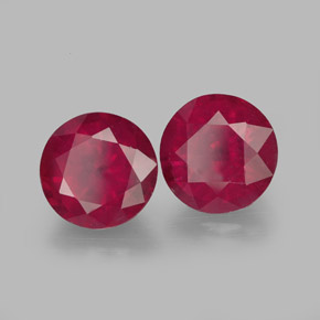 Pedras preciosas de rubi vermelho natural de  ct, corte redondo, VS-SI