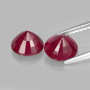 Pedras preciosas de rubi vermelho natural de  ct, corte redondo, VS-SI
