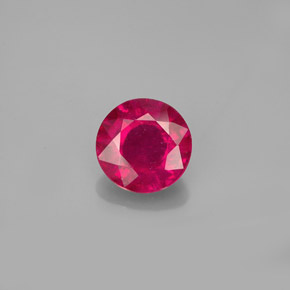 Rubi vermelho natural 1,50ct, corte redondo, VS-SI