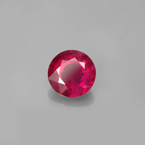 Rubi vermelho natural 1,50ct, corte redondo, VS-SI
