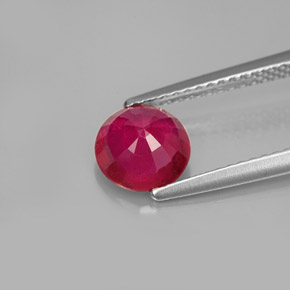 Rubi vermelho natural 1,50ct, corte redondo, VS-SI