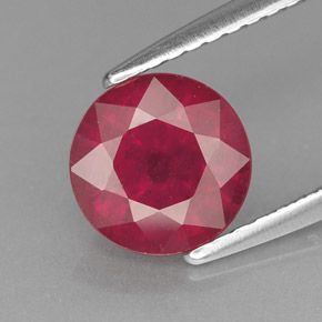 Rubi vermelho natural 1,75ct, corte redondo, VS-SI