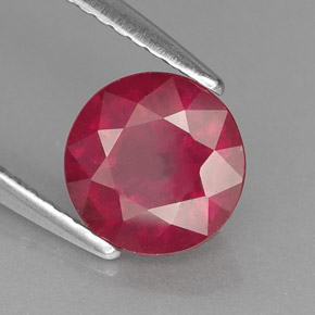 Rubi vermelho natural 1,75ct, corte redondo, VS-SI