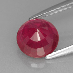 Rubi vermelho natural 1,75ct, corte redondo, VS-SI
