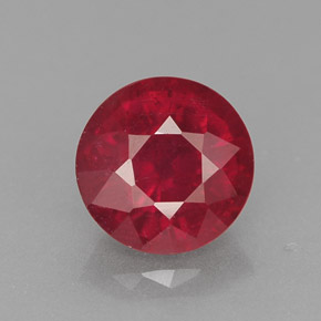 Rubi vermelho natural 1,55ct, corte redondo, VS-SI