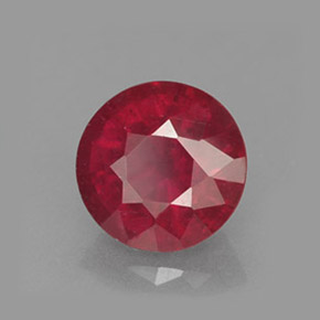 Rubi vermelho natural 1,55ct, corte redondo, VS-SI
