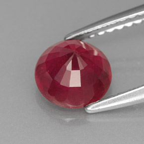 Rubi vermelho natural 1,55ct, corte redondo, VS-SI