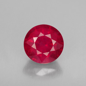 Rubi vermelho natural 1,25ct, corte redondo, VS-SI