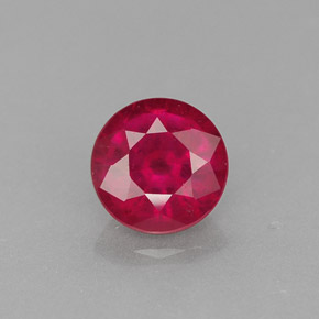 Rubi vermelho natural 1,19ct, corte redondo, VS-SI