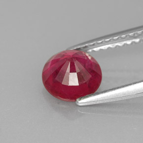 Rubi vermelho natural 1,19ct, corte redondo, VS-SI