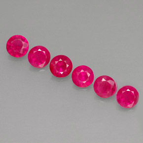 Pedras preciosas de rubi rosa natural de  ct, corte redondo, VS-SI