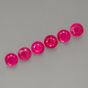 Pedras preciosas de rubi rosa natural de  ct, corte redondo, VS-SI