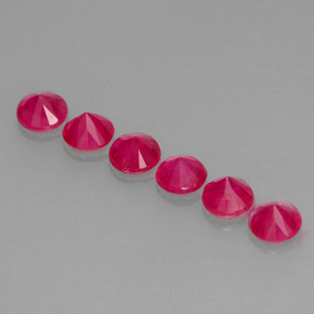 Pedras preciosas de rubi rosa natural de  ct, corte redondo, VS-SI