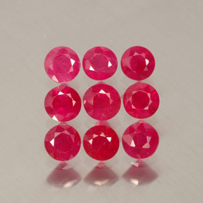 Pedras preciosas de rubi vermelho natural de  ct, corte redondo, VS-SI