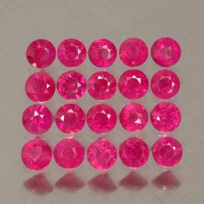 Pedras preciosas de rubi vermelho natural de  ct, corte redondo, VS-SI