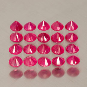 Pedras preciosas de rubi vermelho natural de  ct, corte redondo, VS-SI