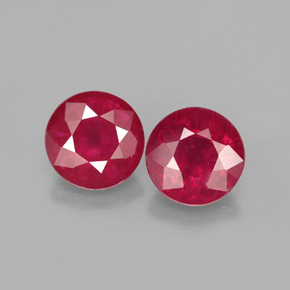 Pedras preciosas de rubi vermelho natural de  ct, corte redondo, VS-SI