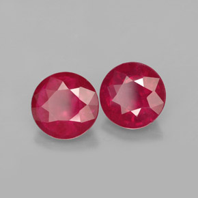 Pedras preciosas de rubi vermelho natural de  ct, corte redondo, VS-SI