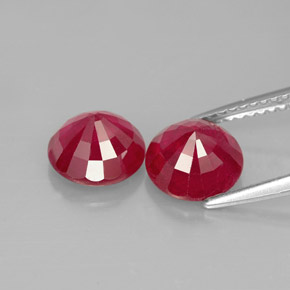 Pedras preciosas de rubi vermelho natural de  ct, corte redondo, VS-SI