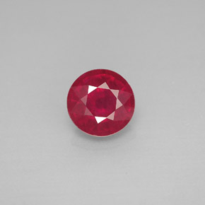 Rubi vermelho natural 1,74ct, corte redondo, VS-SI