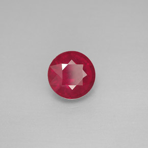 Rubi vermelho natural 1,74ct, corte redondo, VS-SI