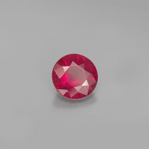 Rubi vermelho natural 1,26ct, corte redondo, VS-SI